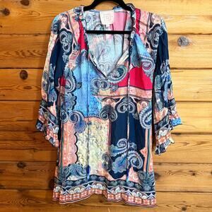 Johnny Was Daria Paisley Tunic Blouse Large